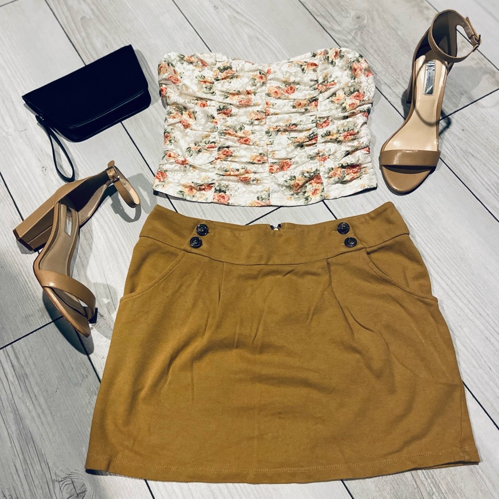 Tan Mini Skirt